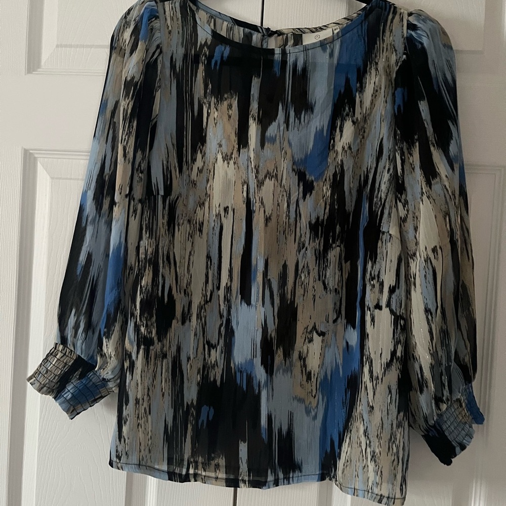 Elegant Blue and Black Women's Top